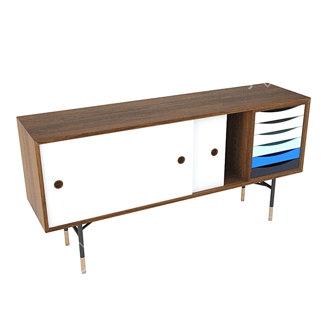 Modern Cubist Sideboard: Finn Juhl 3D model image 2