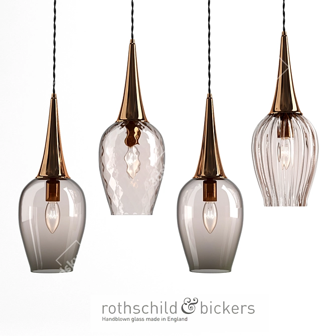 Vintage Glow Pendant Light 3D model image 1