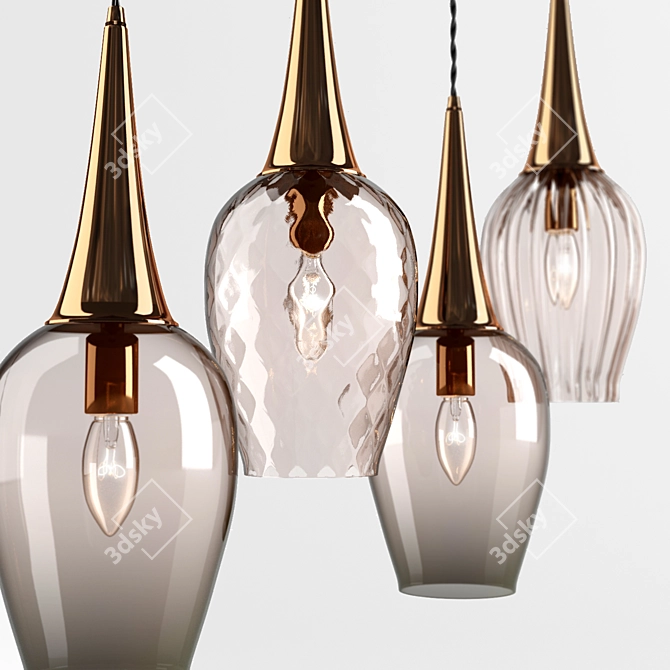 Vintage Glow Pendant Light 3D model image 2