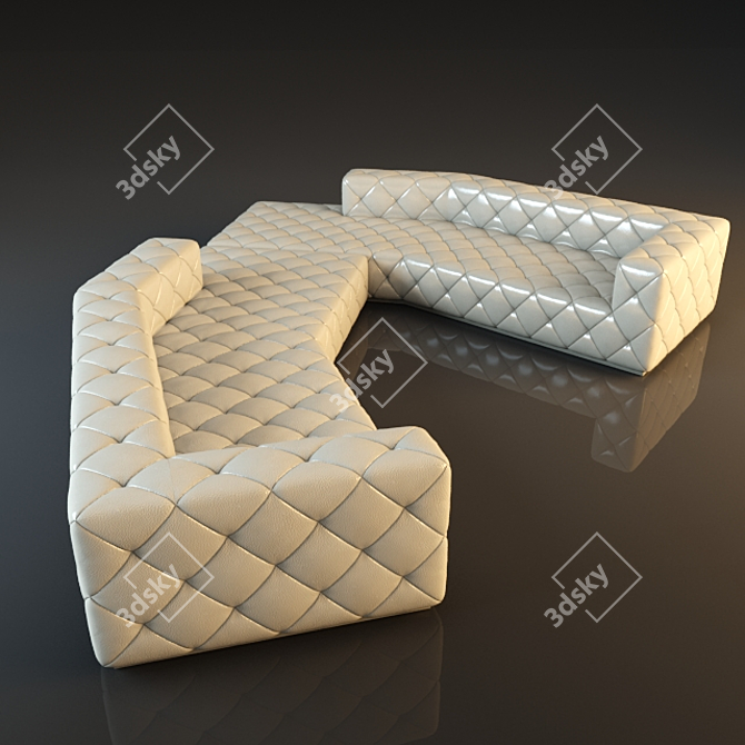 Custom-made Capitone Sofa: Stylish and Versatile 3D model image 3