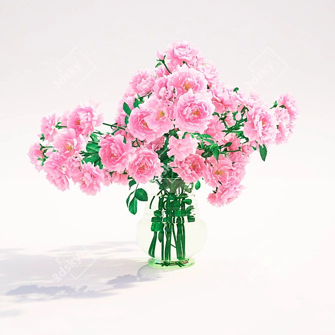 Blooming Beauty: Potted Climbing Roses 3D model image 1