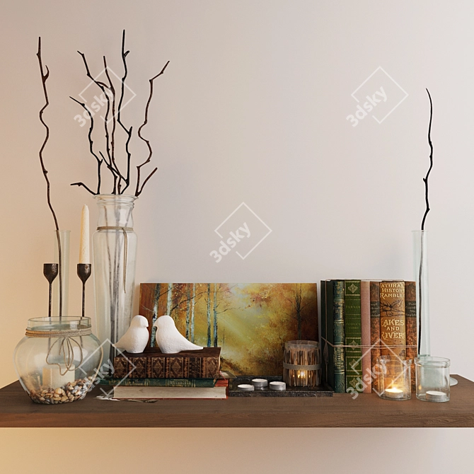 Exquisite Textured Decor Set 3D model image 1