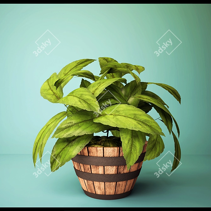 Leafy Delight: Stylish Vase Design 3D model image 1