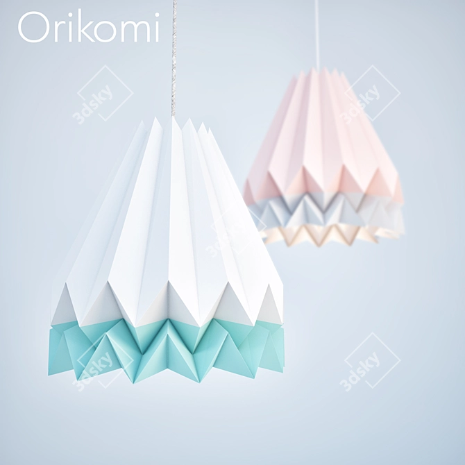 Title: Elegant Orikomi Paper Origami Pendant 3D model image 1