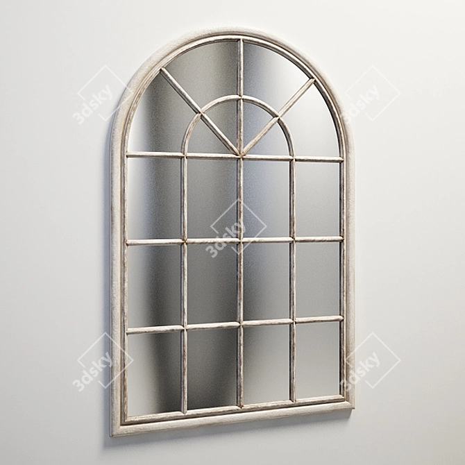 Rustic Door Frame Mirror 3D model image 1