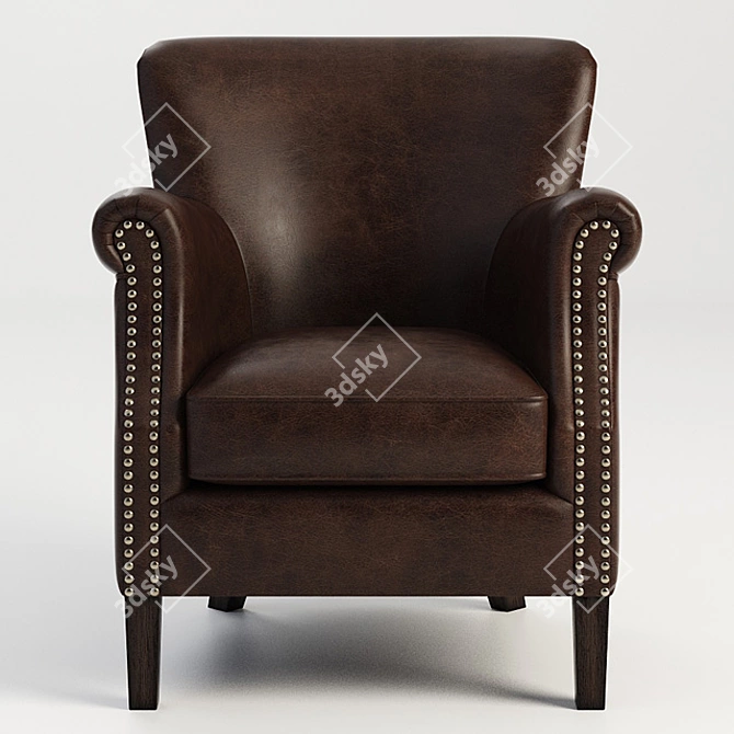 Elegant Roland Armchair from Gramercy Home 3D model image 2