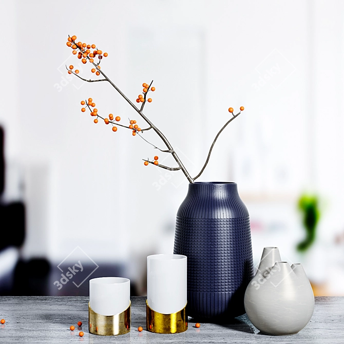 Elegant Glass Vase: A Stunning Decor Addition 3D model image 1