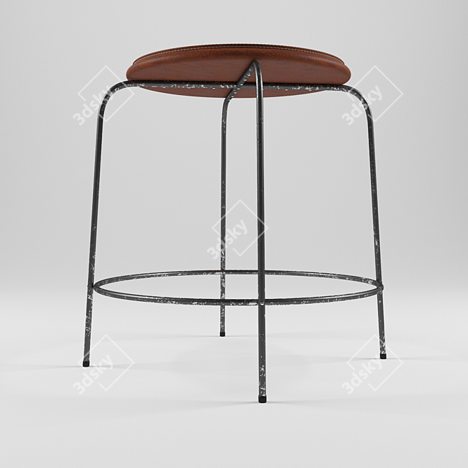 Sleek Backless Stool: Modern Loft Design 3D model image 1