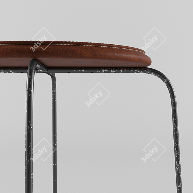 Sleek Backless Stool: Modern Loft Design 3D model image 2