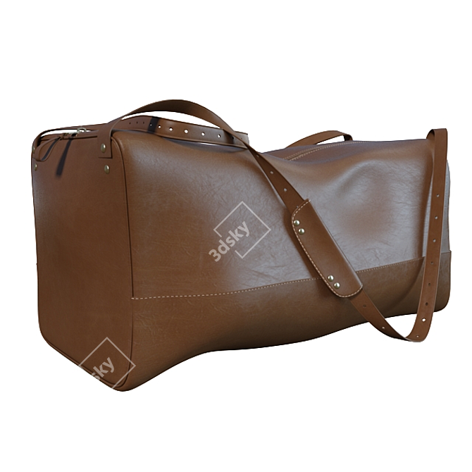 Leather Shoulder Bag 3D model image 2