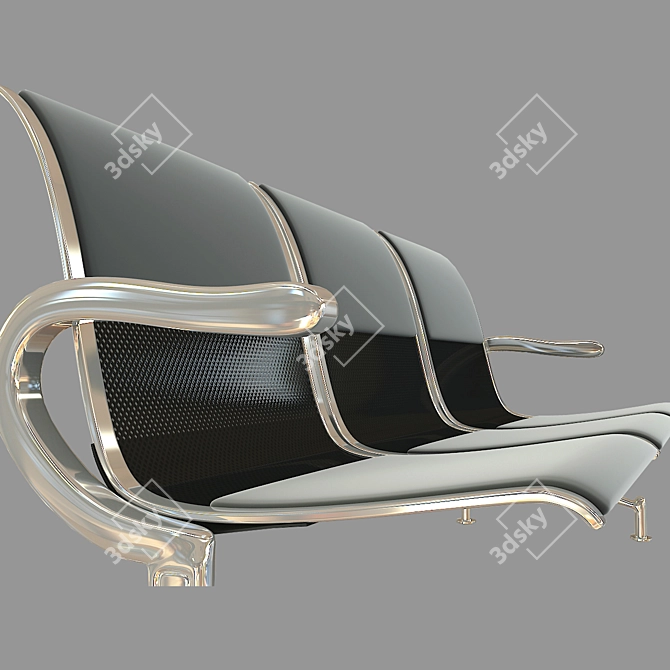 Waiting Room Triple Seater 3D model image 3