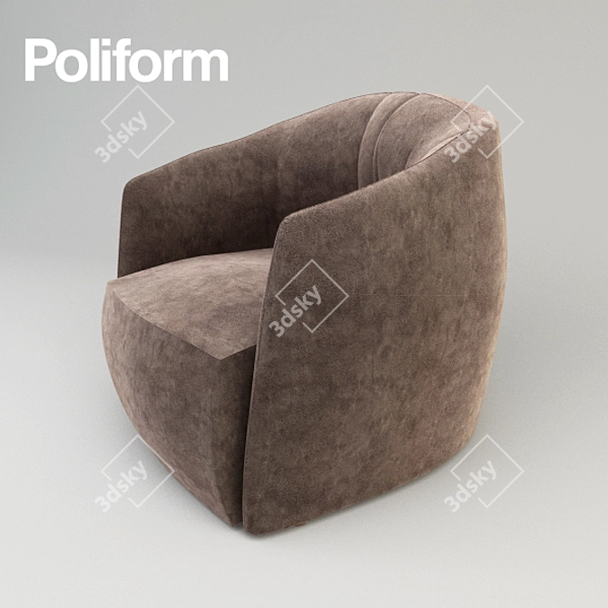 Elegant Poliform Armchairs 3D model image 1