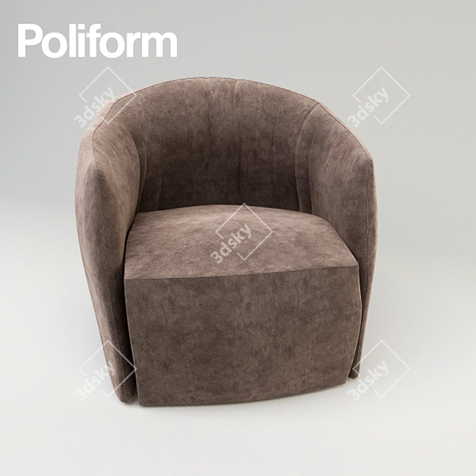 Elegant Poliform Armchairs 3D model image 2