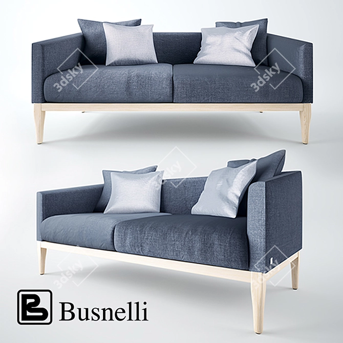 Modern-style Sofa with Hidden Ash Wood Frame and Removable Textile Upholstery 3D model image 1