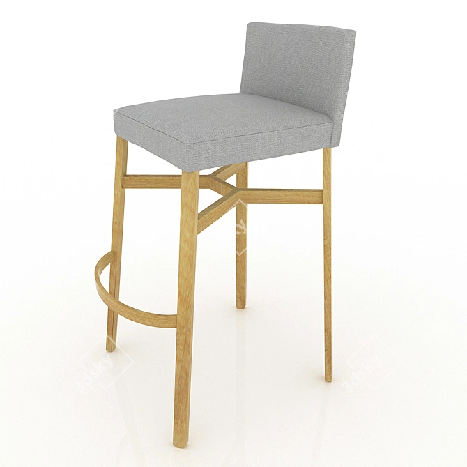 Croissant 577: Stylish Bar Stool 3D model image 1