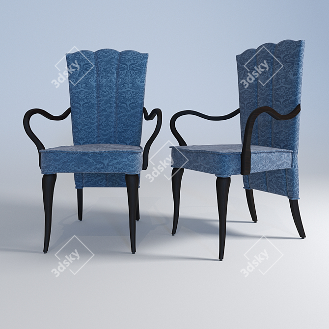 Elegant Moravia Armchair: Italian Craftsmanship 3D model image 3