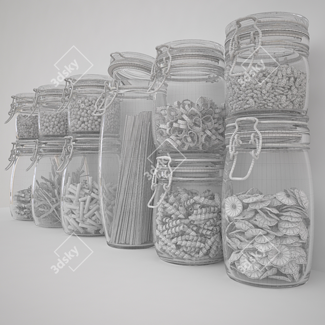 Elegant Tall Cans Set 3D model image 2