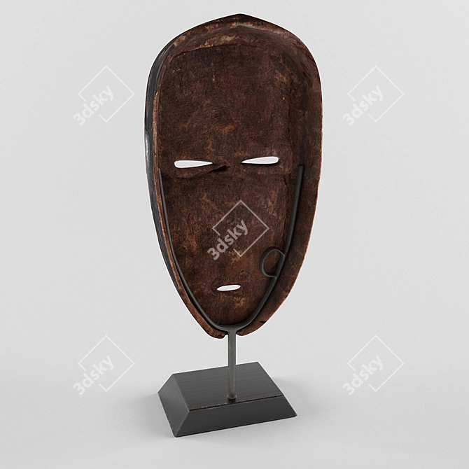 African Spirit Mask 3D model image 2