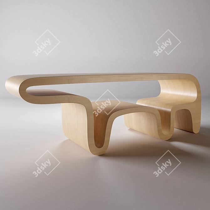 Bear Silhouette Table 3D model image 1
