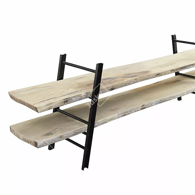 Industrial Rustic Iron Console 3D model image 2