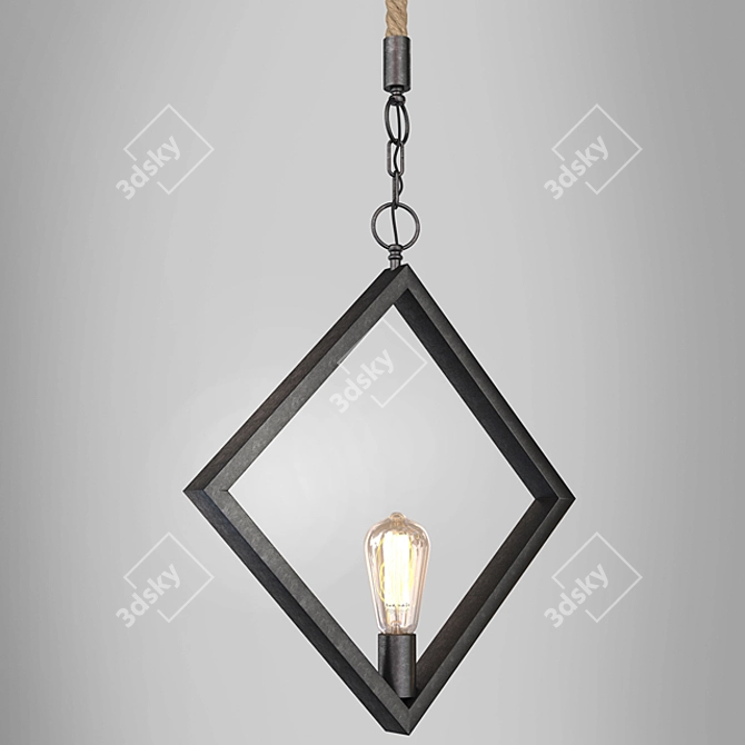 Vintage Industrial Loft Pendant 3D model image 3