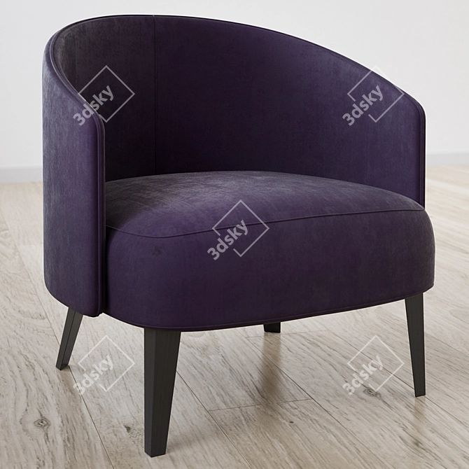 Plush Velvet Chair 3D model image 1