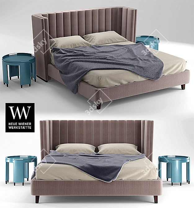 Modern Brooklyn Bed 3D model image 1