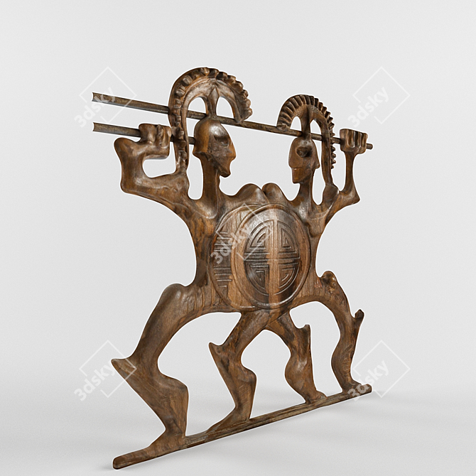 Roman Warrior Wall Sculpture 3D model image 2