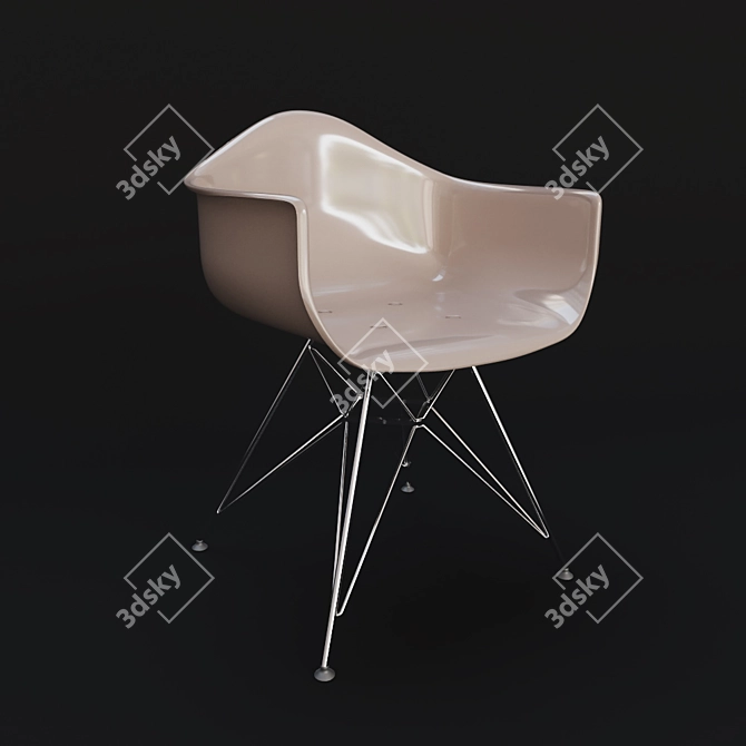 Modern Eames-Style Chair 3D model image 2