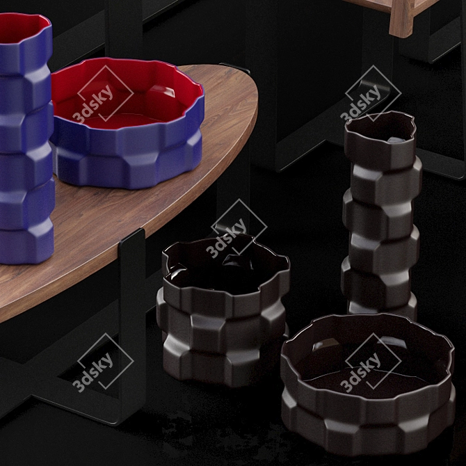 Skram Piedmont Collection & Driade Vases 3D model image 2