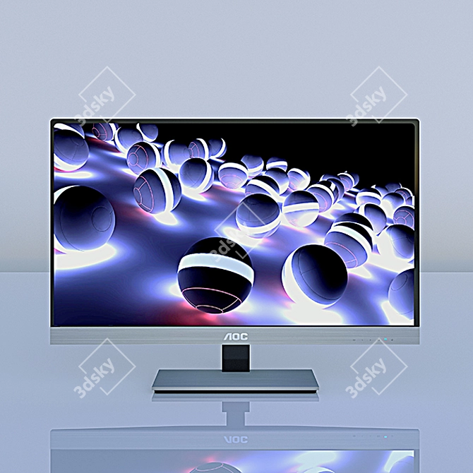 AOC D2757PH: Full HD Monitor with MHL 3D model image 2