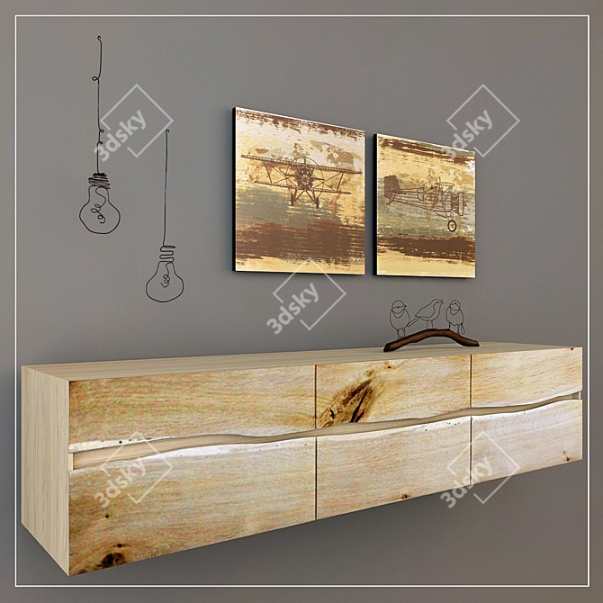 "Yasu Credenza" Decor Set 3D model image 2