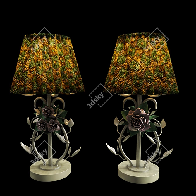 Modern Desk Lamp with Textured Detail 3D model image 2