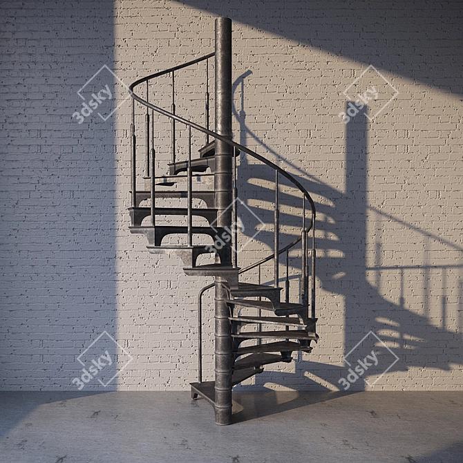 Industrial Loft Staircase 3D model image 1