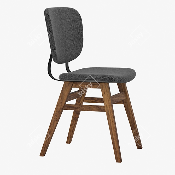 Ergonomic Cafe Chair: Improved Materials 3D model image 2