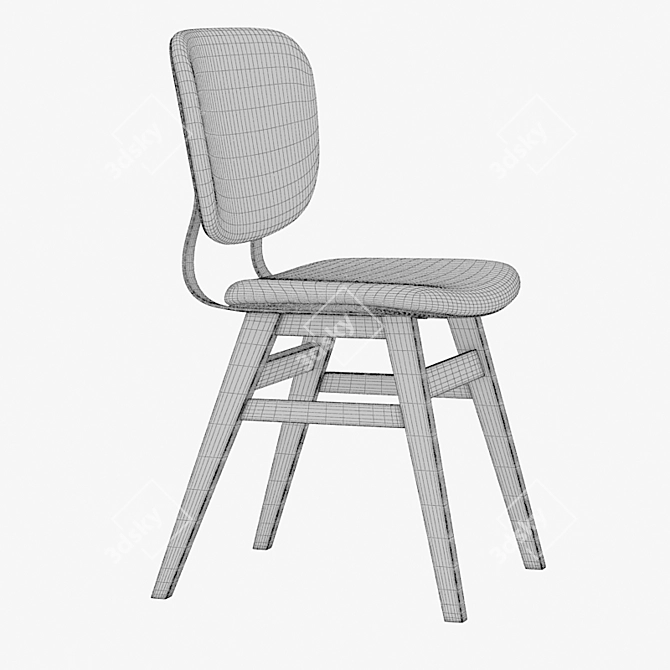 Ergonomic Cafe Chair: Improved Materials 3D model image 3