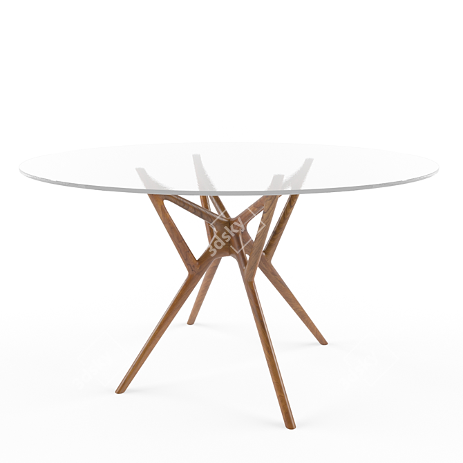 Elegant Porada Icaro Glass Table 3D model image 1