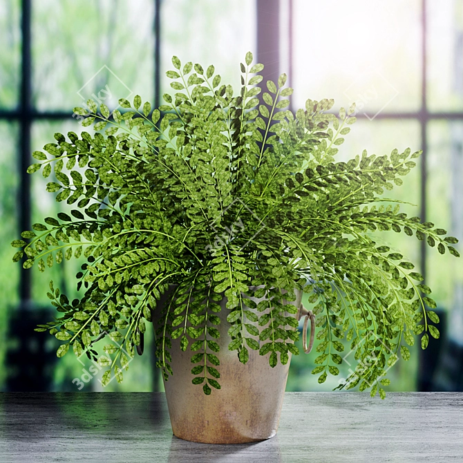 Stylish Decorative Plant: A Touch of Green 3D model image 1