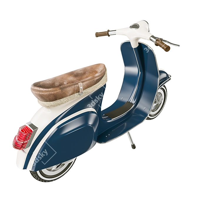 Retro Vespa Moped 3D model image 2