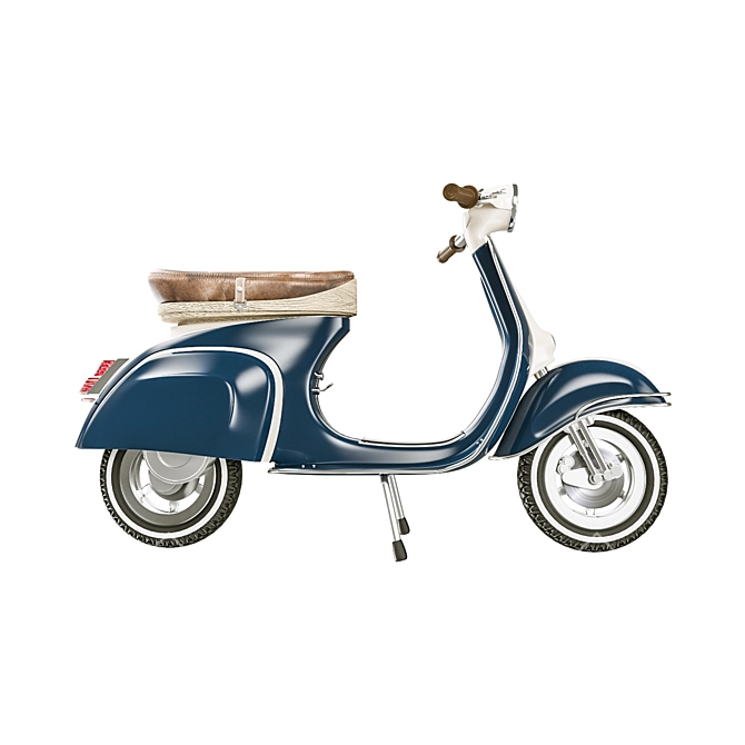 Retro Vespa Moped 3D model image 3