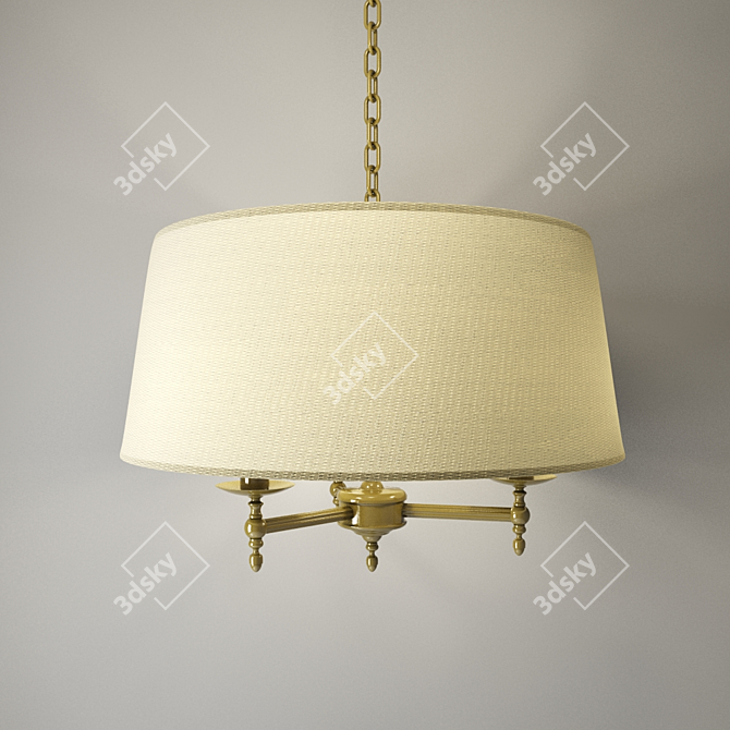 Roksana Chandelier 18536: Elegant Metal and Fabric Design 3D model image 1