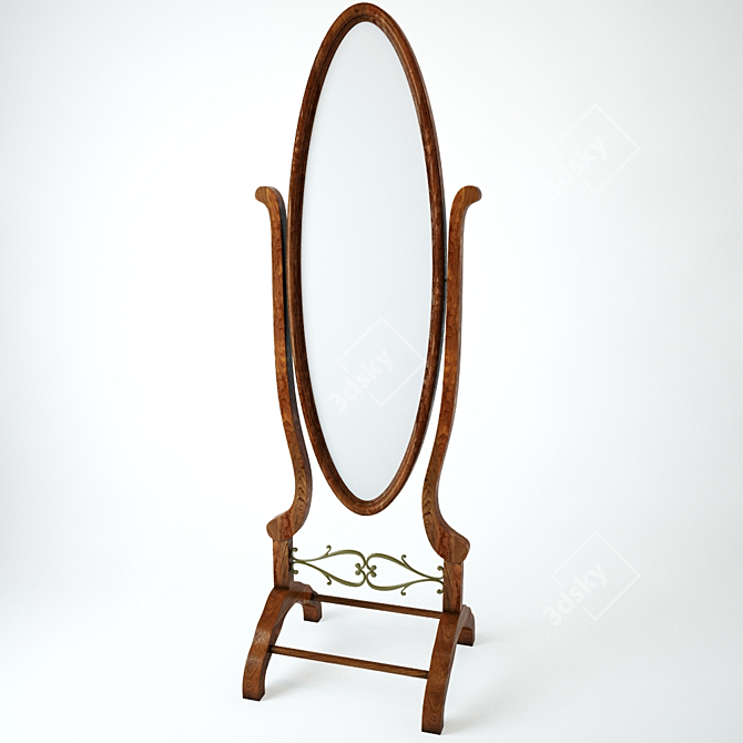 Round Wall Mirror - Stylish and Affordable 3D model image 1