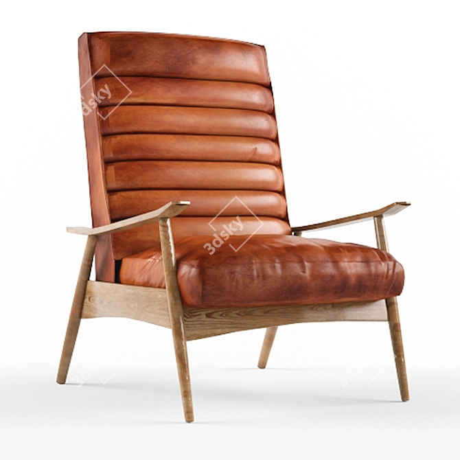 Vintage Leather Armchair: Timeless Elegance 3D model image 1