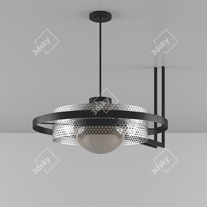 Sleek Wall-Mount Pendant 3D model image 1