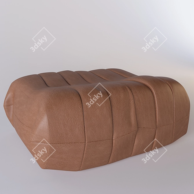 Leather Pouf: Stylish and Functional 3D model image 1