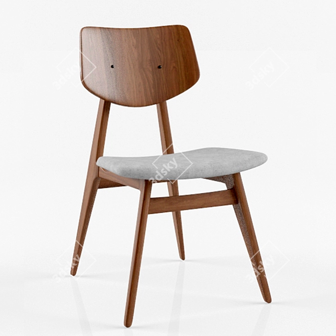 Walnut Studio Chair: C275 3D model image 1