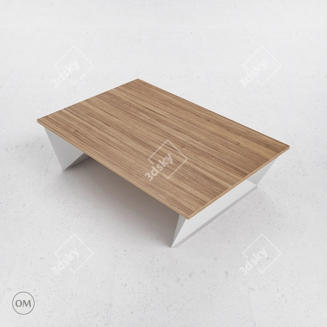 Rustic Oak Coffee Table 3D model image 3