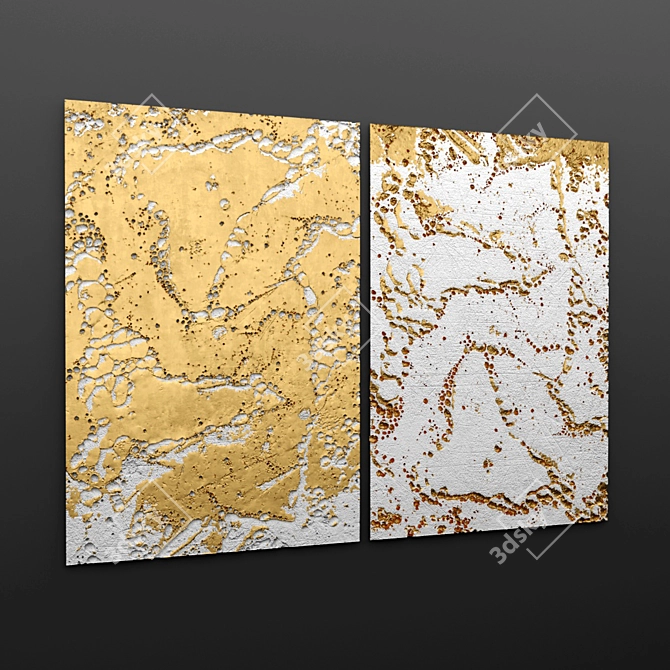 Title: Luna Sculpted Wall Panel 3D model image 2