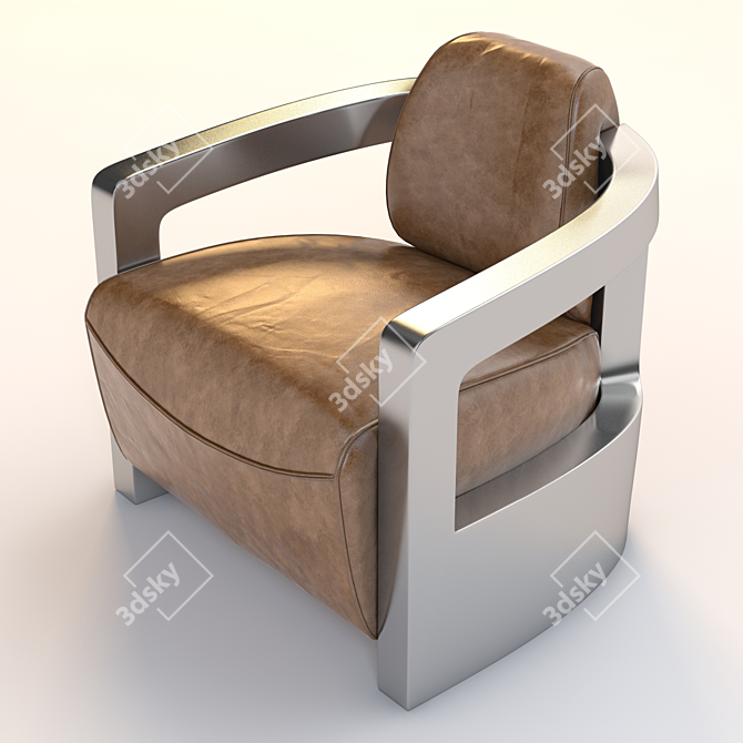 Luxury Bugatti Atlantic Coupe Leather Chair 3D model image 2