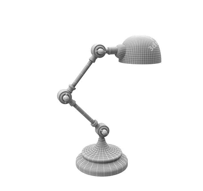 Elegant BP-1 Nickel Table Lamp 3D model image 3